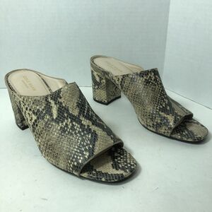 Cole Haan Heels Womens Size 10 B‎ Grand.OS Block Mules Snake Print Open Toe D2